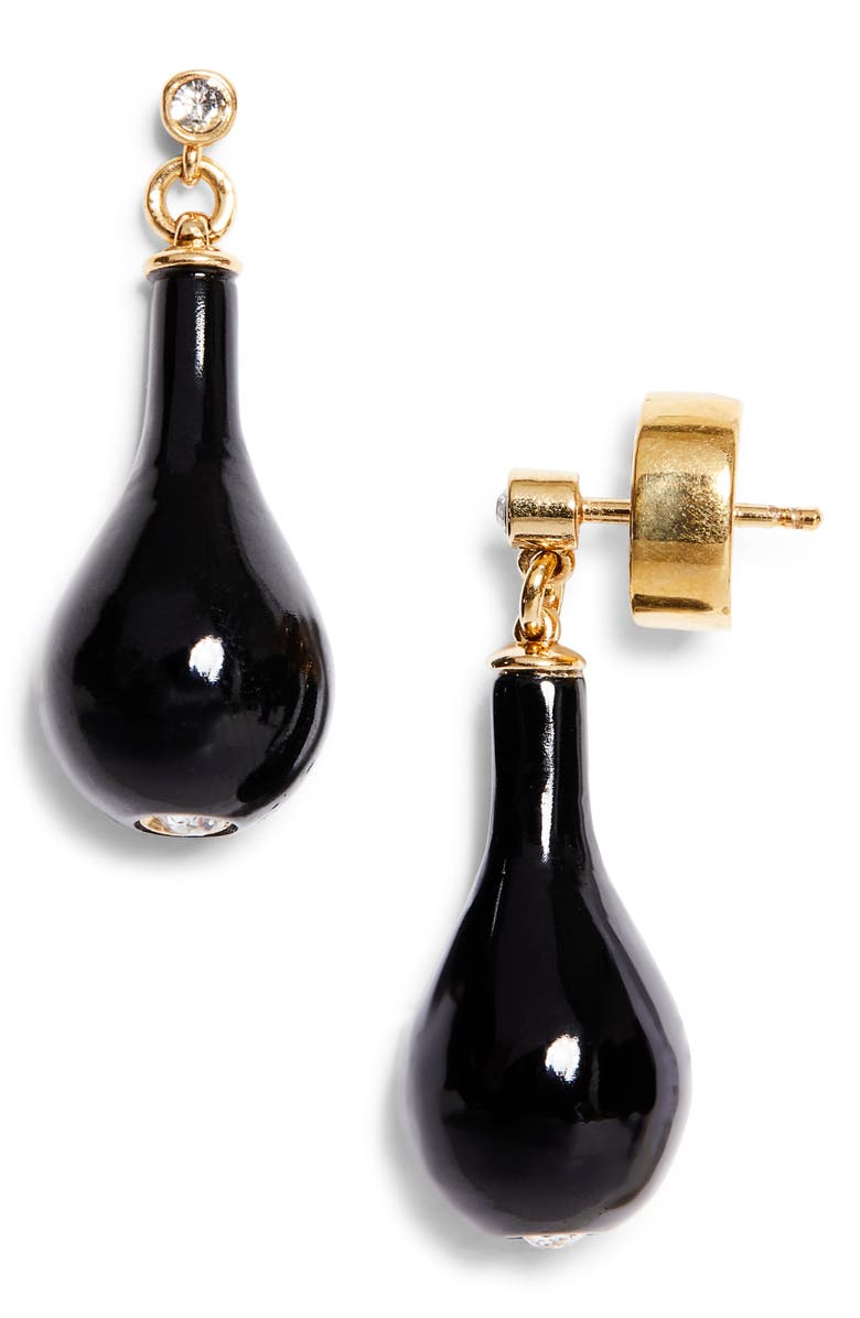 TOTEME Onyx Drop Earrings, Main, color, Black/ Gold