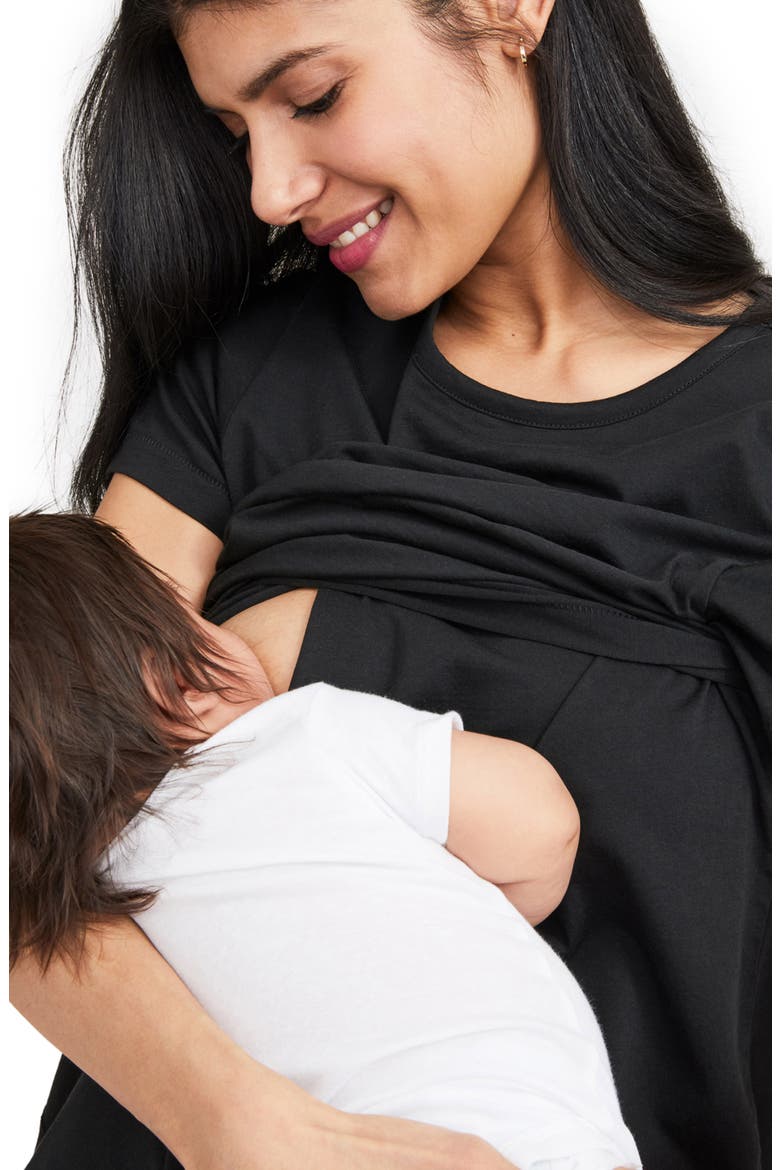 The Luxe Nursing Tee, Alternate, color, BLACK
