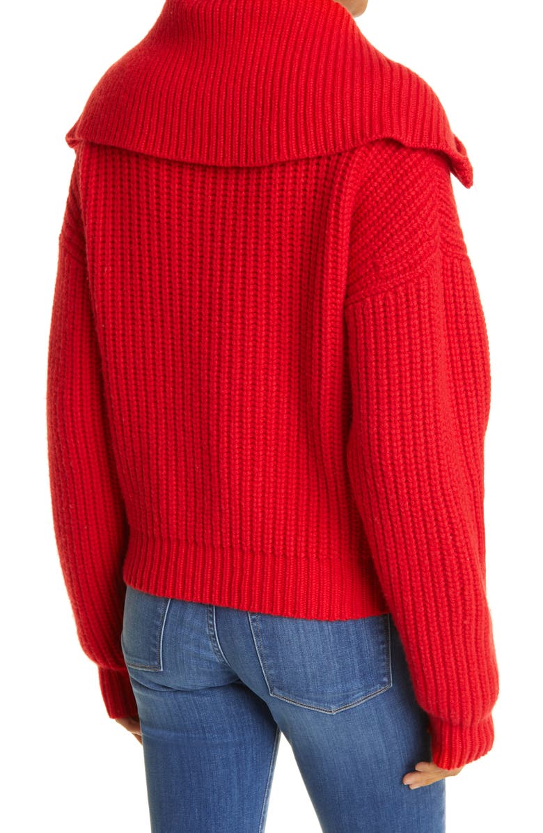 FRAME Half Zip Rib Knit Sweater, Alternate, color,