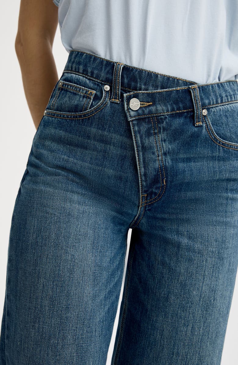 Sam Edelman Crossover Waist Release Hem Taper Leg Jeans, Alternate, color, Bozeman Med Wash