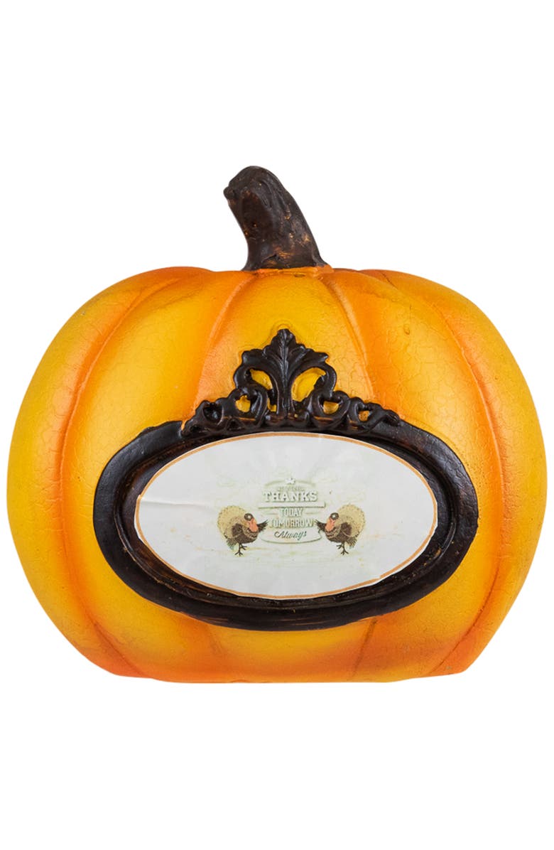 Northlight "Thanks, Today, Tomorrow, Always" Fall Harvest Pumpkin Decorations - 5.5" - Set of 3, Alternate, color, Orange