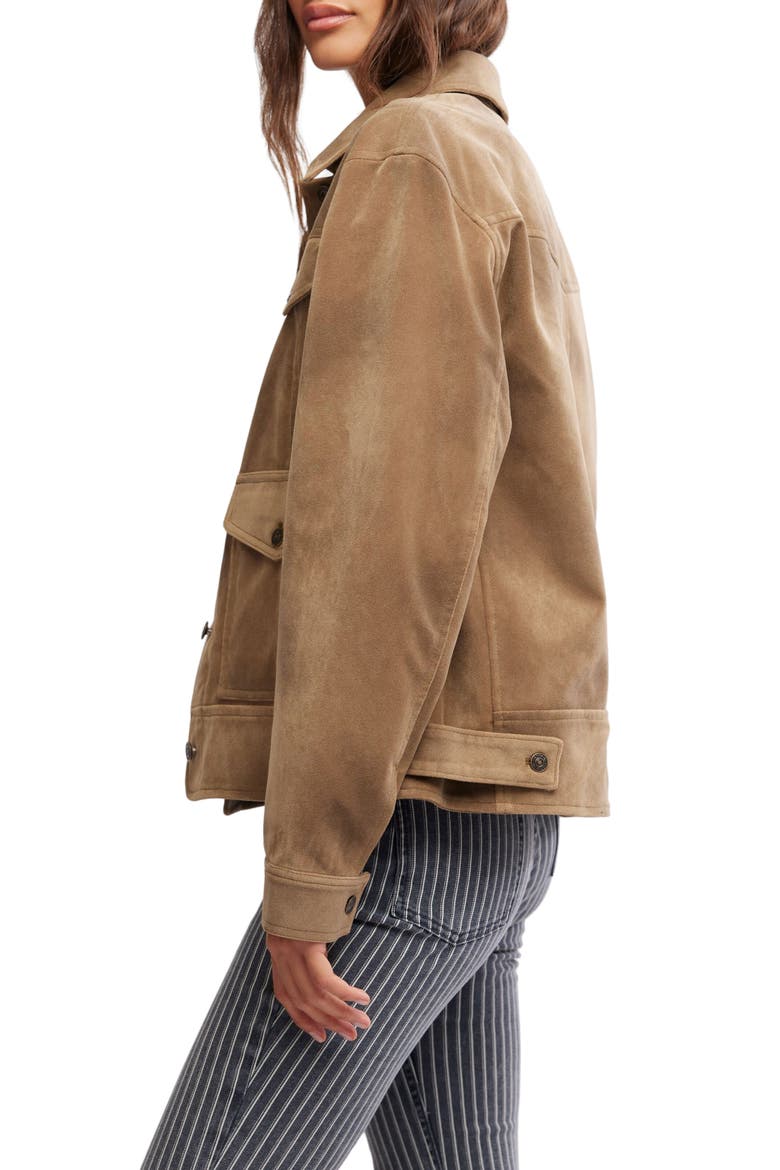 Night Ranch Faux Suede Trucker Jacket, Alternate, color, ANTIQUE BRONZE