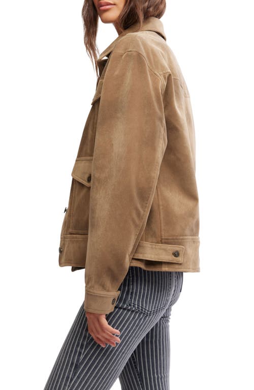 FREE PEOPLE FREE PEOPLE NIGHT RANCH FAUX SUEDE TRUCKER JACKET 