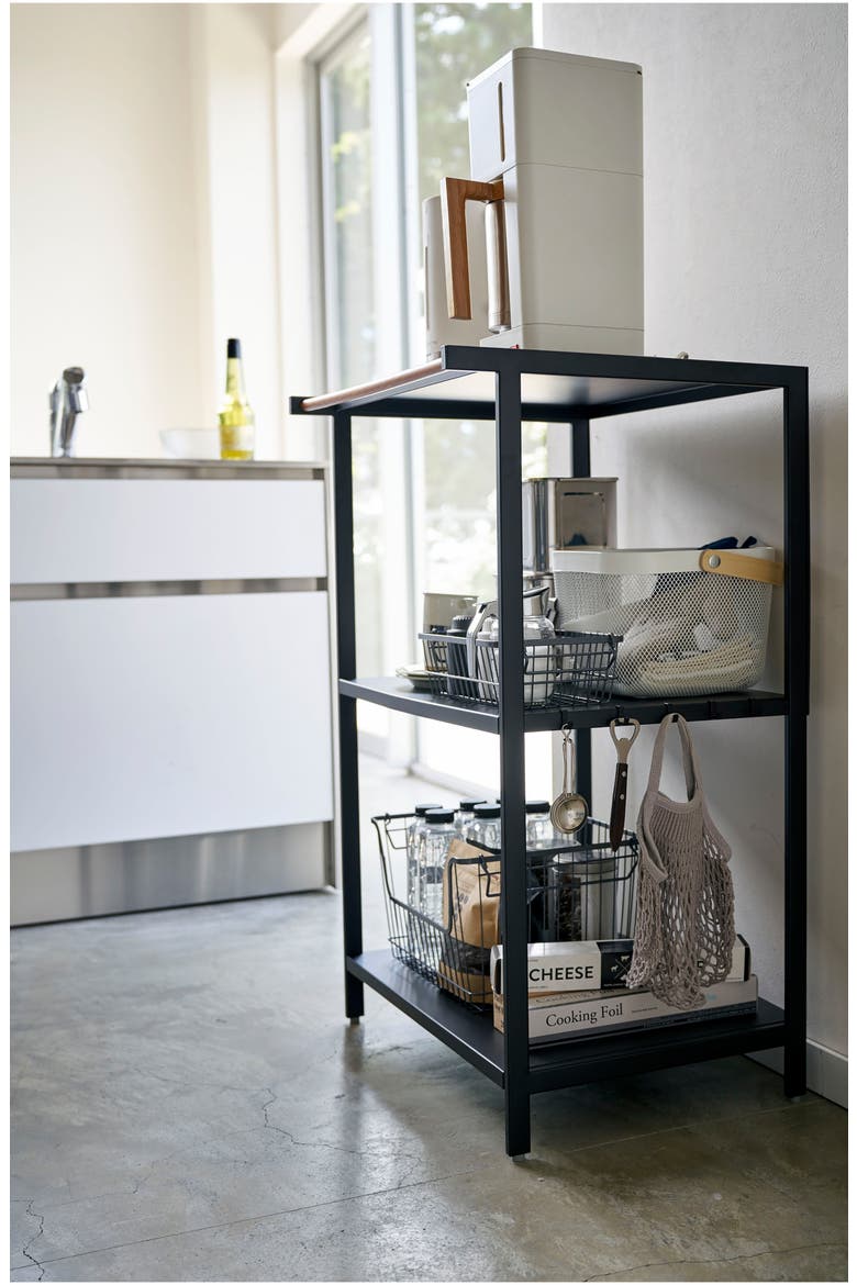Tower 3-Tier Storage Rack, Alternate, color, BLACK