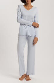 Hanro Long Sleeve Cotton Jersey Pajamas