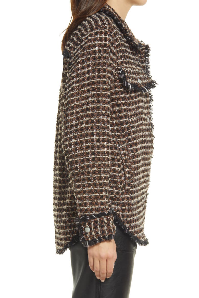 Plaid Tweed Shirt Jacket, Alternate, color, RETROGRADE