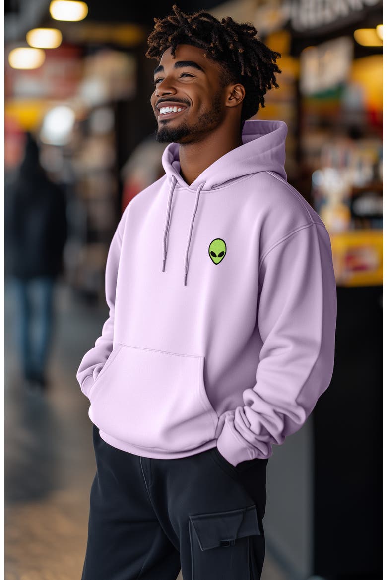 Alien Fleece Hoodie, Alternate, color, Orchid