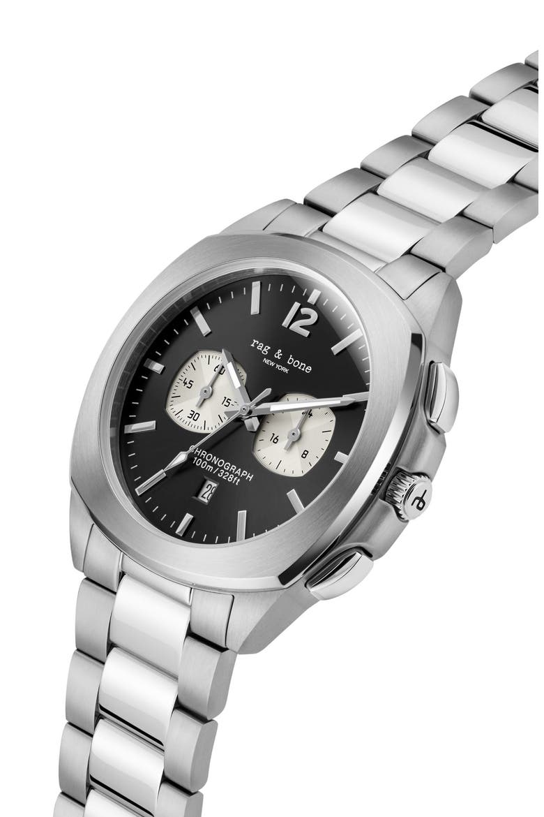 Bleeker Chronograph Bracelet Watch, 42mm, Alternate, color, SILVER