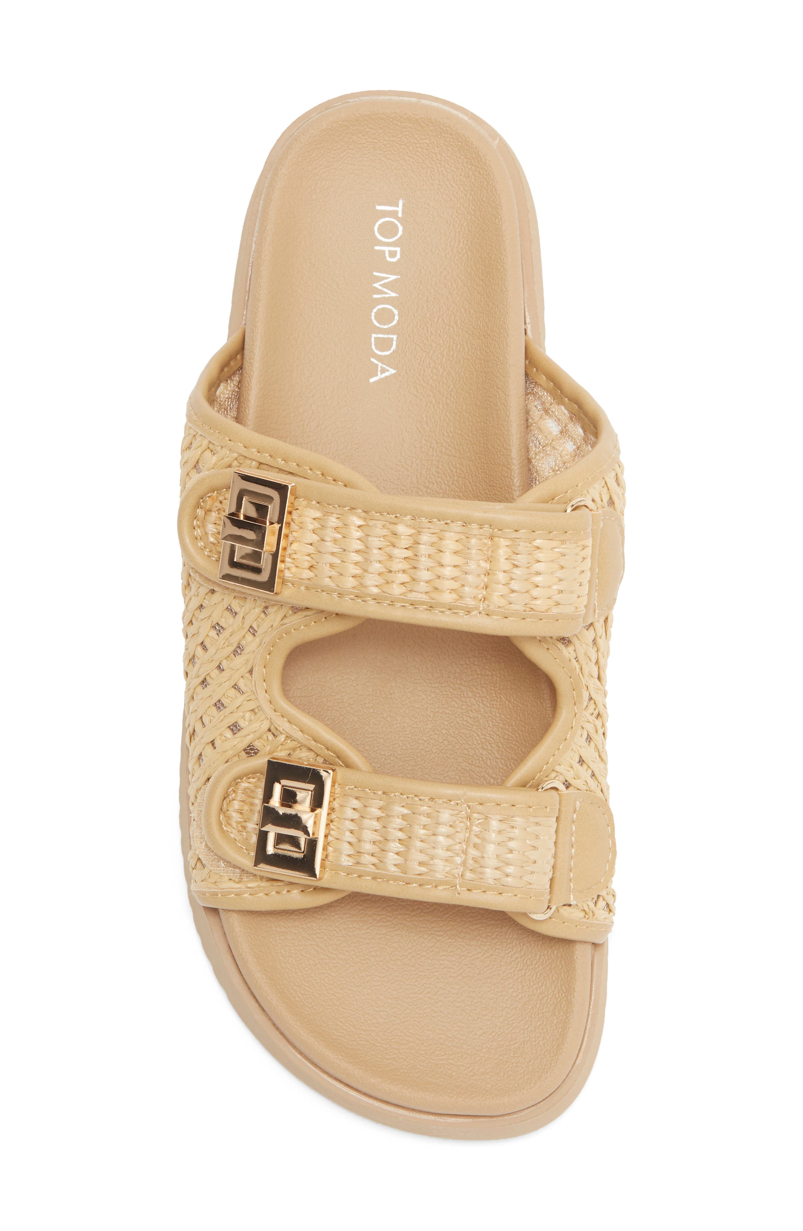 TOP MODA Lyon Sandal, Alternate, color, Beige Raffia