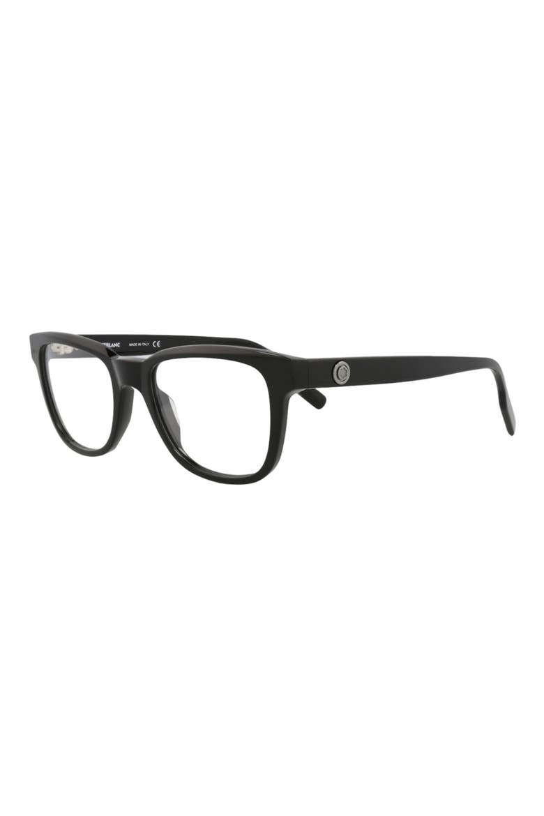 51mm Square Optical Glasses, Alternate, color, BLACK BLACK TRANSPARENT