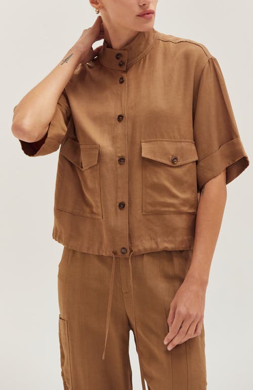 Crescent Lightweight Utility Jacket In Animal Print