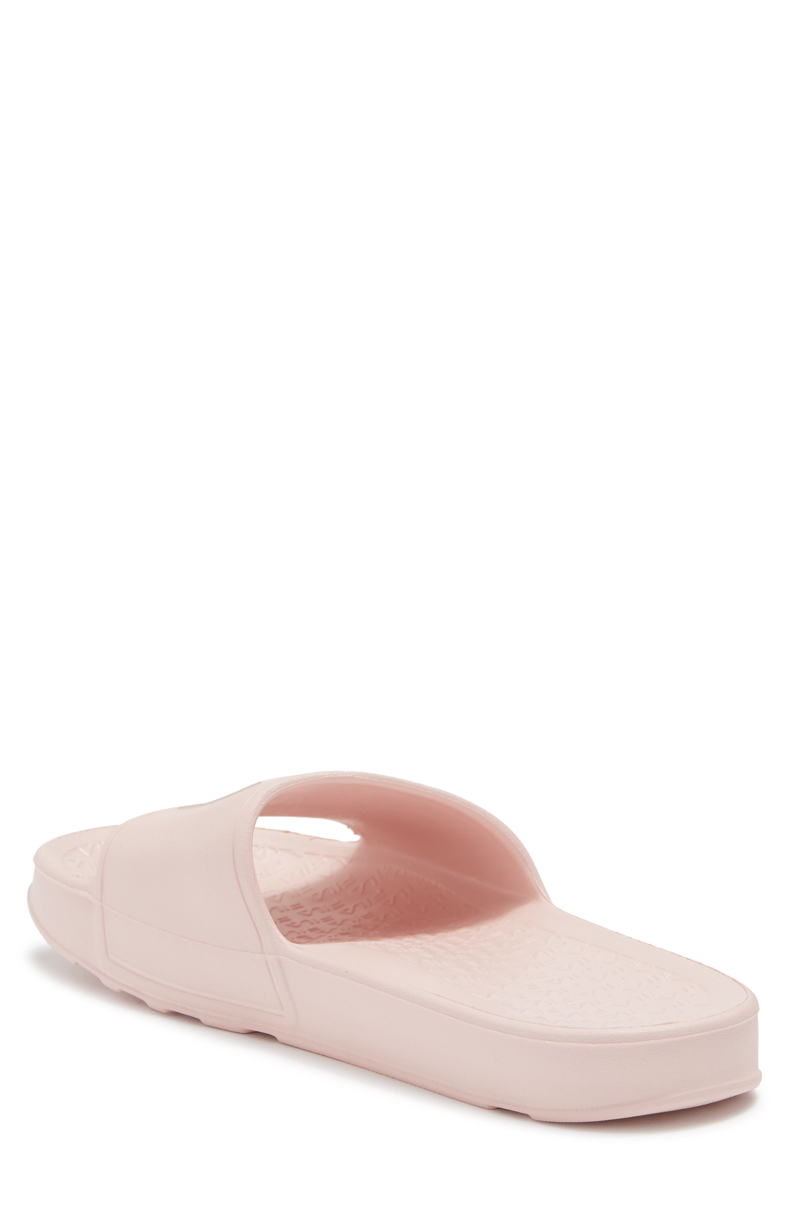 Big Box Logo Slide Sandal, Alternate, color, PINK/ SILVER/ PINK