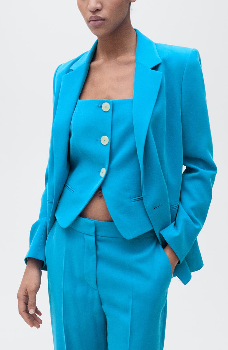 MANGO Tempo Straight Leg Pants, Alternate, color, Blue