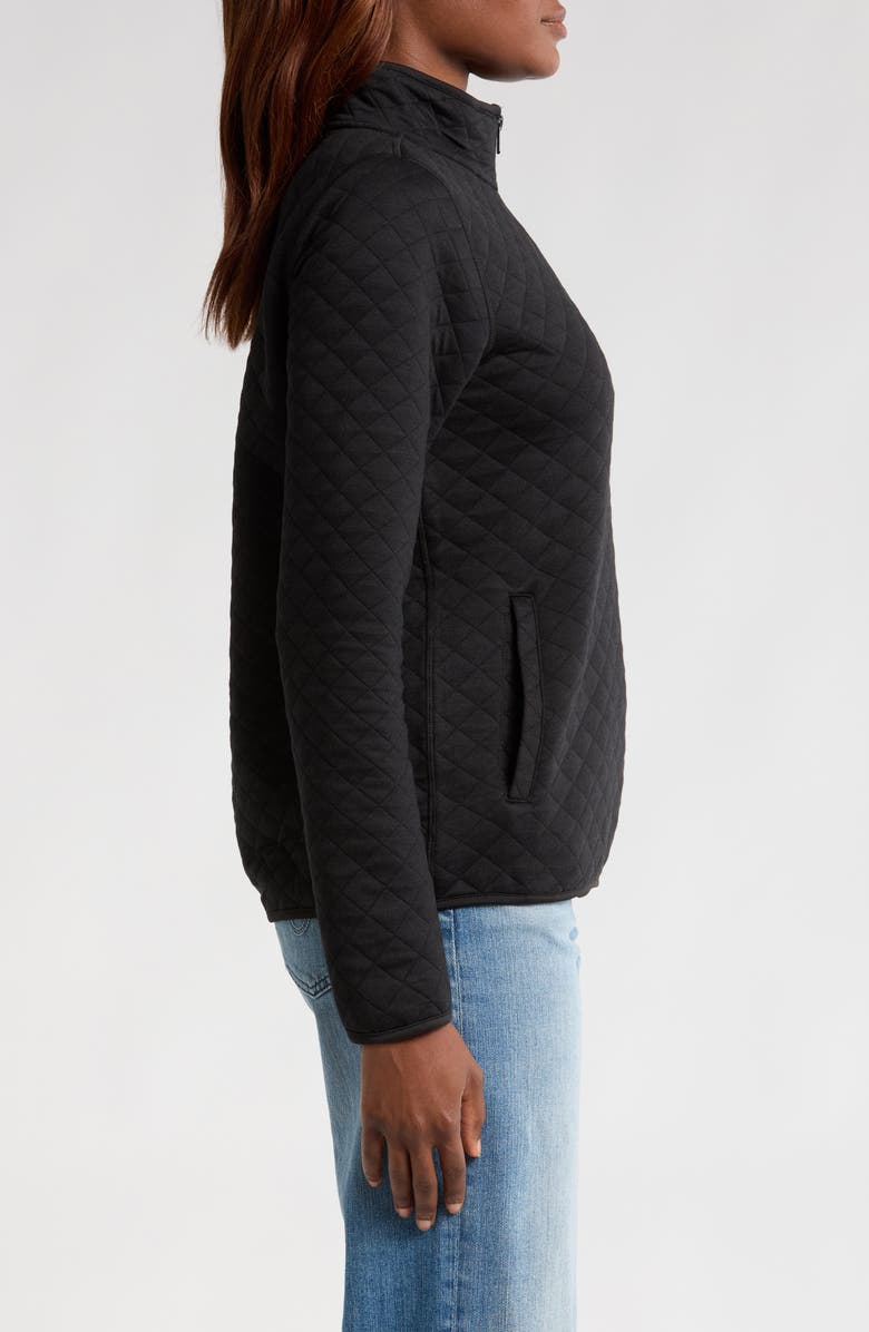Marine Layer Corbet Quilted Quarter Zip Pullover, Alternate, color, Black Heather