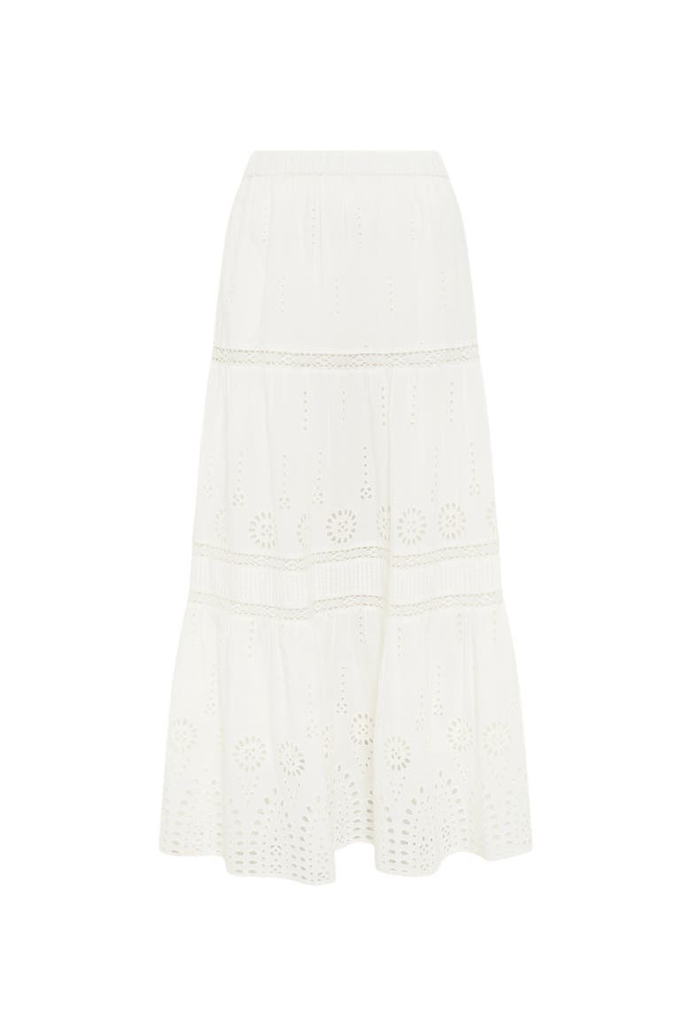 Jaly Embroidered Tiered Maxi Skirt, Alternate, color, Ecru