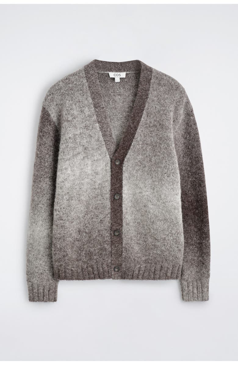 COS Degradé Alpaca-blend Cardigan, Alternate, color, Gray / Dégradé