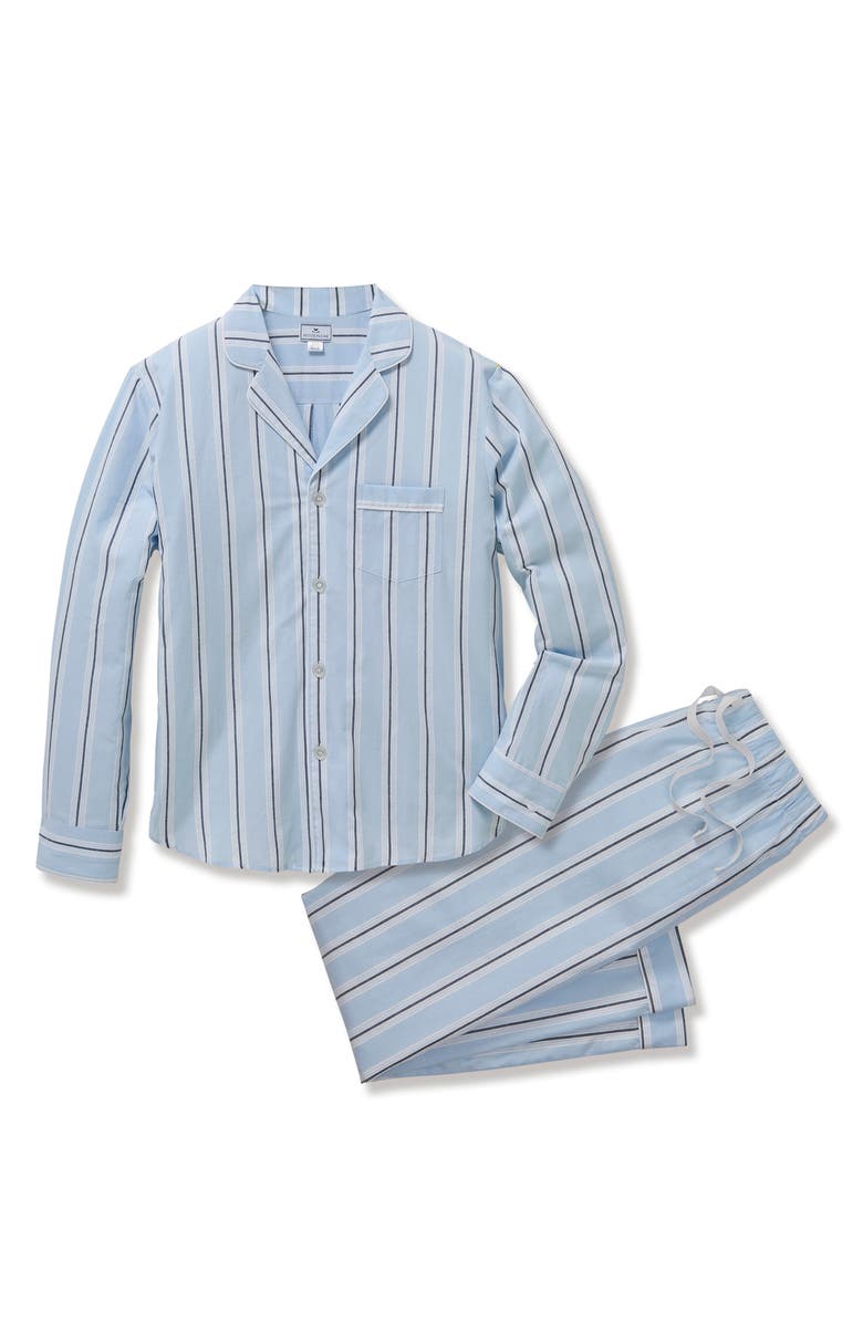 Petite Plume Classic Stripe Cotton Twill Pajamas, Main, color,