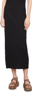Vince Smocked Cotton Blend Midi Skirt