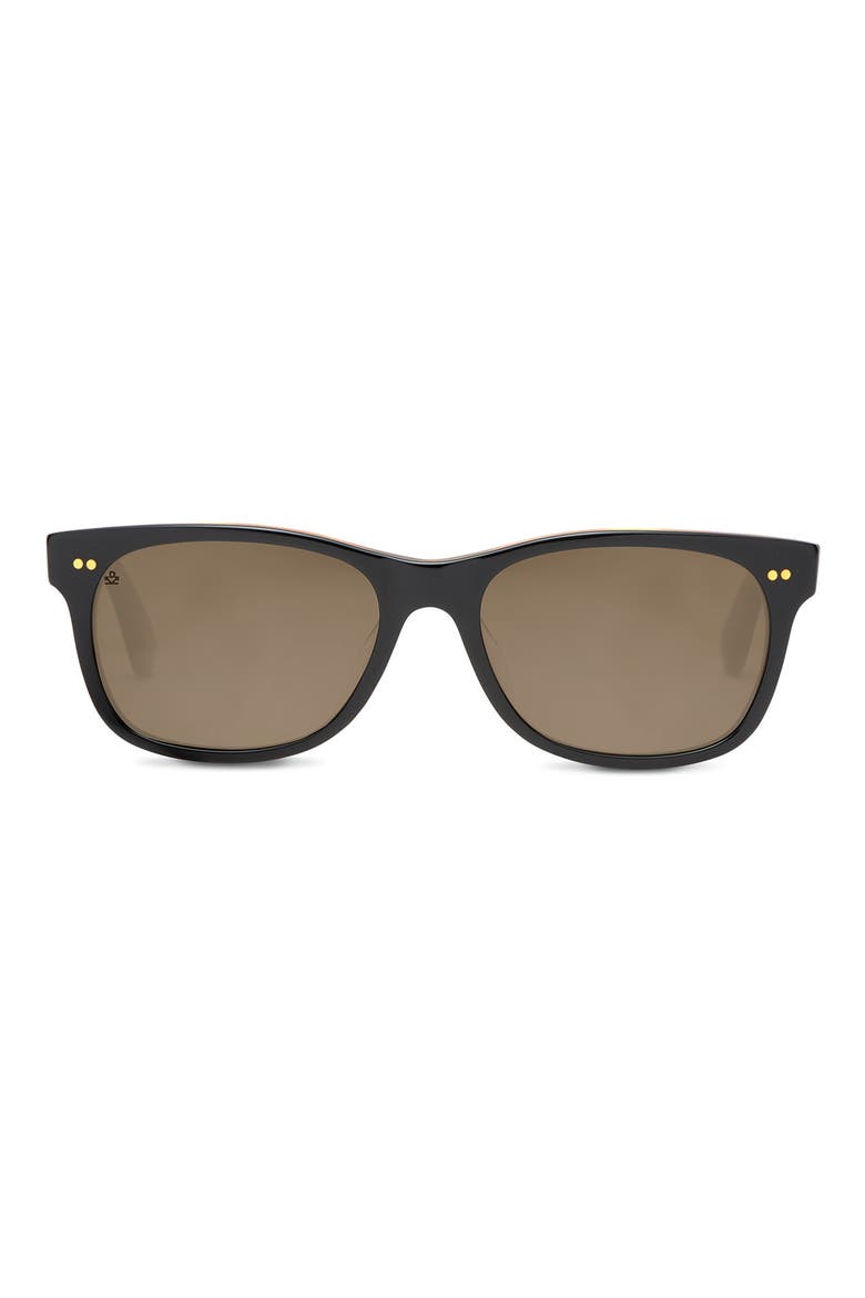 Beachmaster 301 55mm Rectangular Sunglasses, Main, color, BLACK