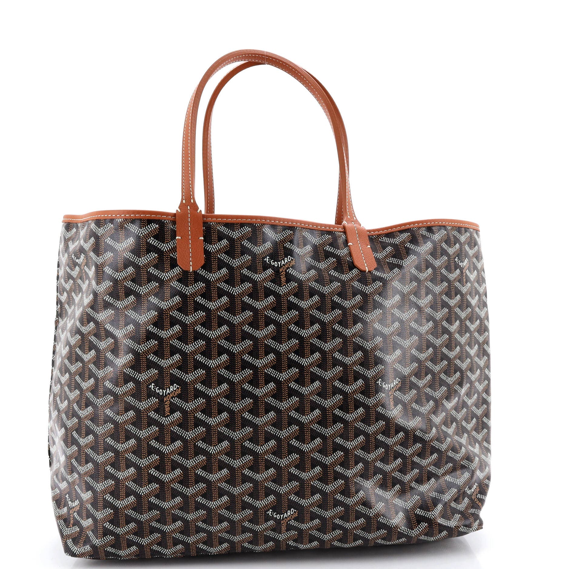 Pre-Owned Goyard Saint Louis Tote Coated Canvas PM, Main, color, Brown