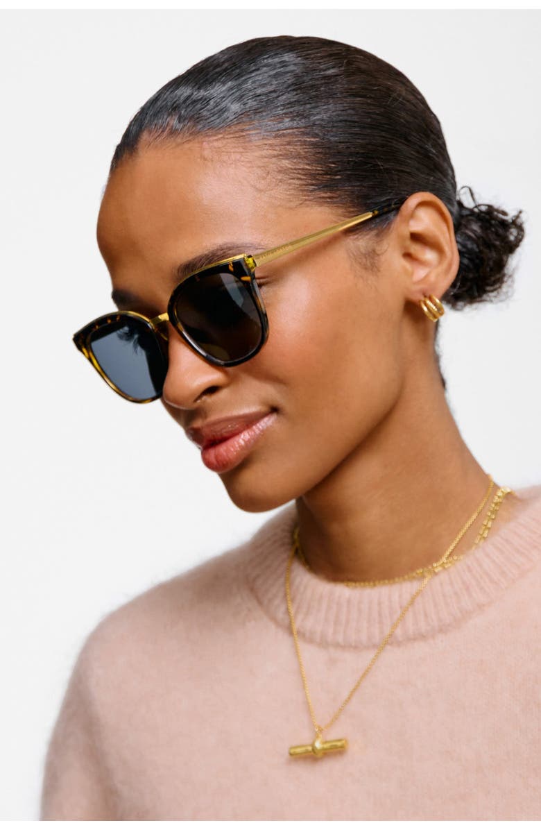Katie Loxton Provence Soft Square Sunglasses in Tortoiseshell, Alternate, color, Tortoiseshell
