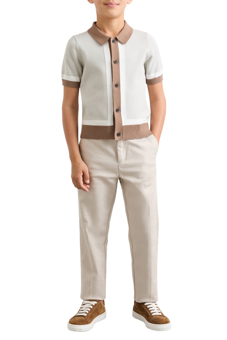 Kids' Craig Knit Top, Alternate, color, TAUPE/ OFF WHITE