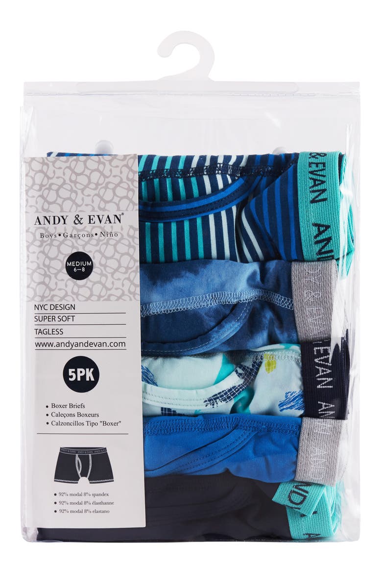 Kids' Assorted 5-Pack Boxer Briefs, Alternate, color, BLUE DINO