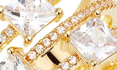 Shop Nordstrom Triple Emerald Cut Cubic Zirconia Ring In Clear- Gold