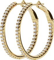 Jennifer Fisher 18K Gold Lab Created Diamond Hoop Earrings - 1.3 ctw