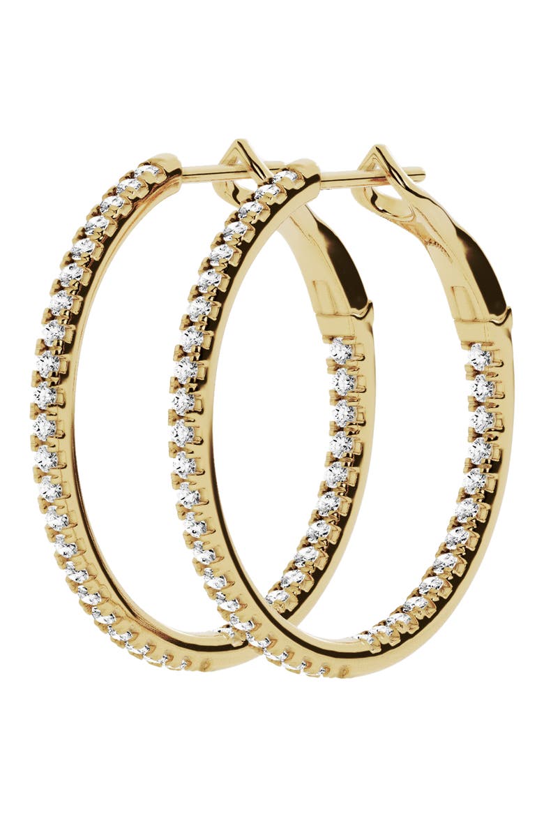 18K Gold Lab Created Diamond Hoop Earrings - 1.3 ctw (Nordstrom Exclusive) video