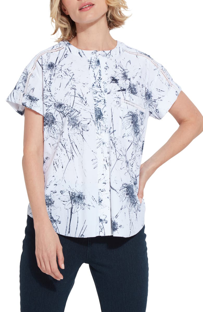 Lysse Sonnet Short Sleeve Shirt, Main, color, Sound Of Florals