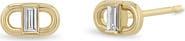Zoë Chicco Diamond Oval Link Stud Earrings