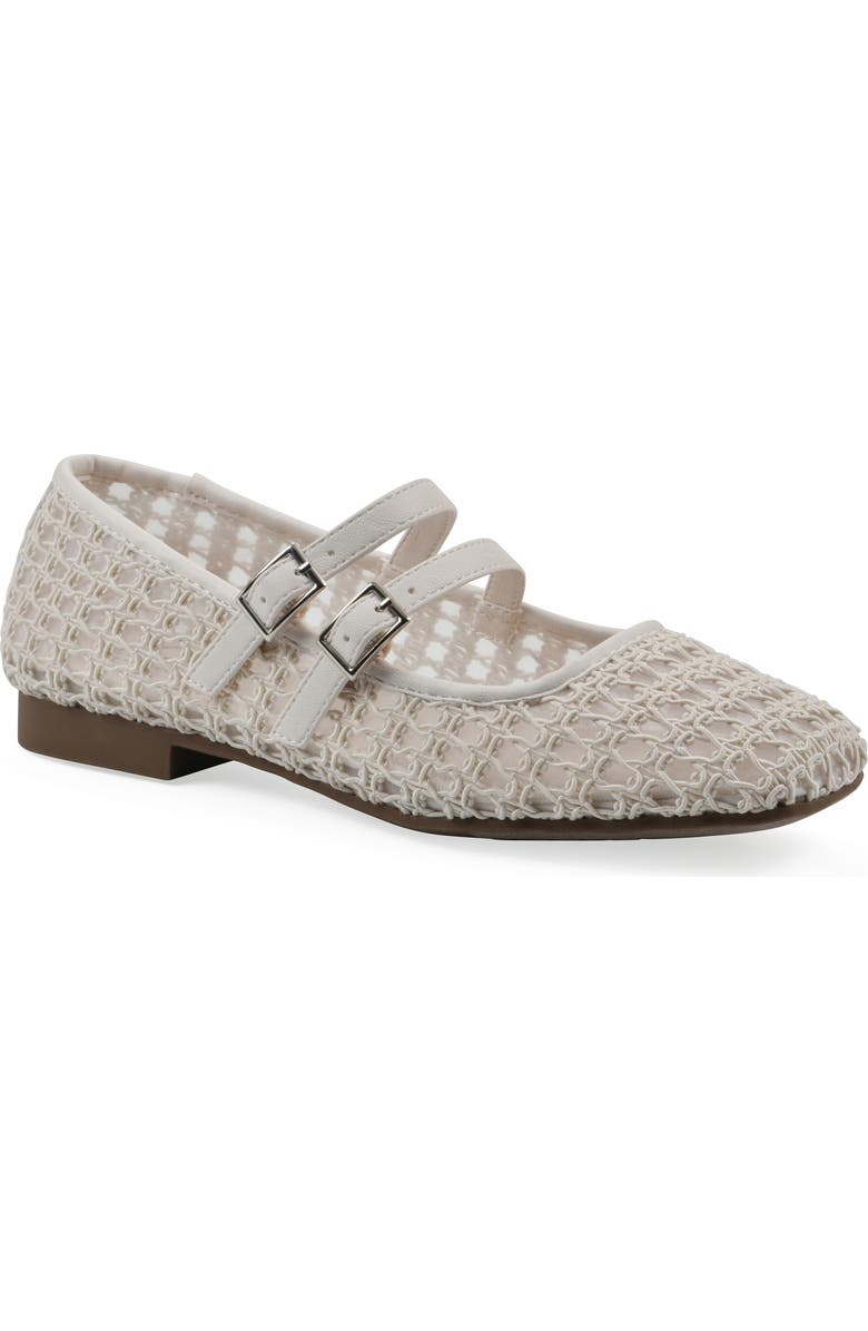 CLIFFS BY WHITE MOUNTAIN Besnik Mary Jane Flat, Main, color, Ecru Fabric