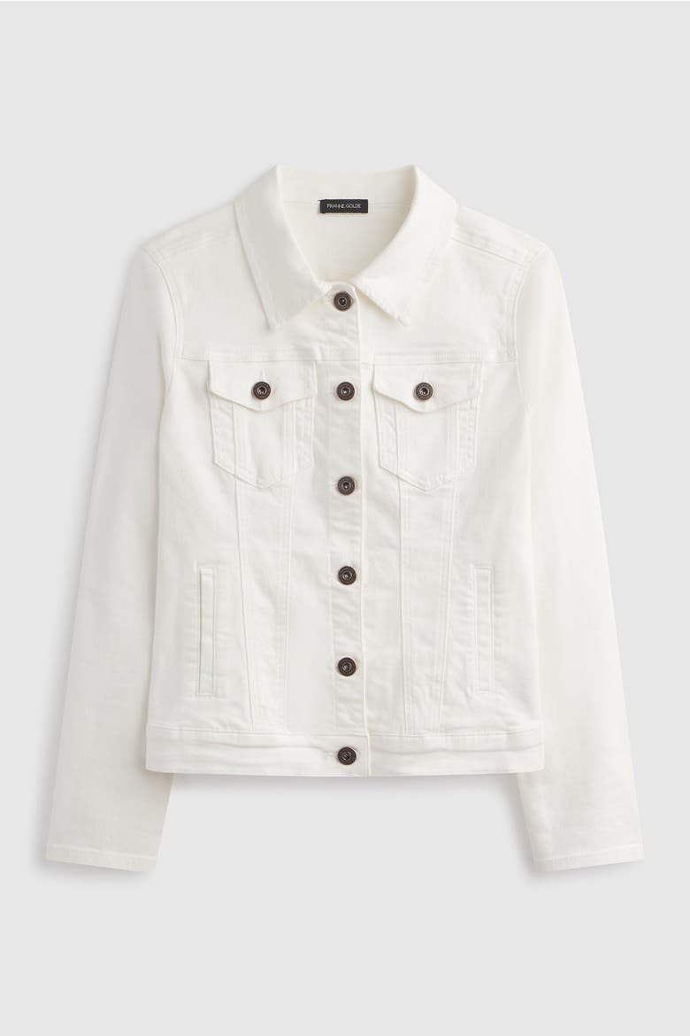 Classic Stretch Denim Jacket, Alternate, color, Ivory