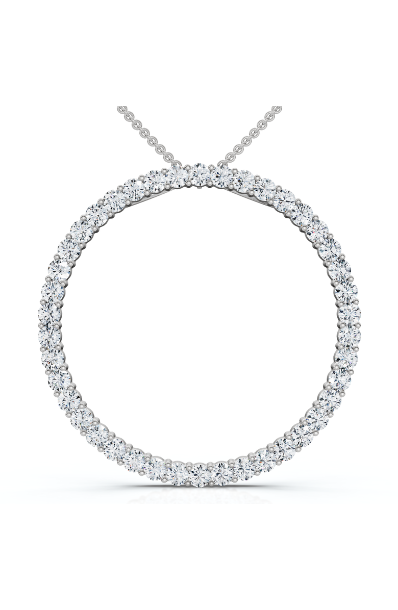 Bliss Diamond 1Ct TW Circle Diamond Pendant 18" Necklace Lab Grown 1" Tall, Main, color, Silver
