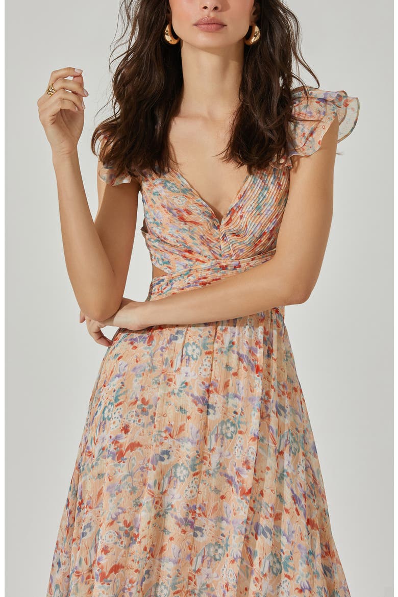 Primrose Floral Maxi Dress, Alternate, color, PEACH MULTI FLORAL
