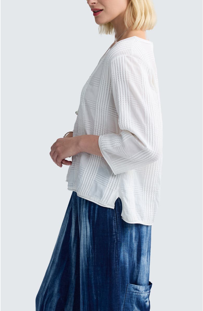 LUUKAA Elira Mixed-texture Blouse, Alternate, color, Ecru