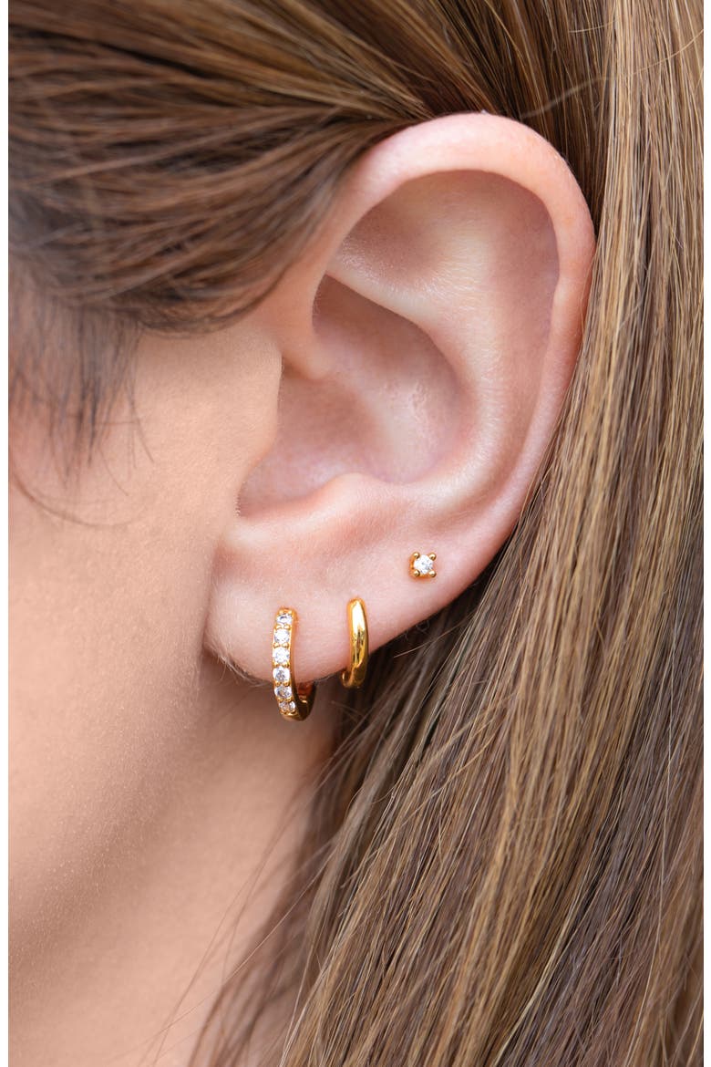 Essentials Set of 3 Earrings, Alternate, color, GOLD