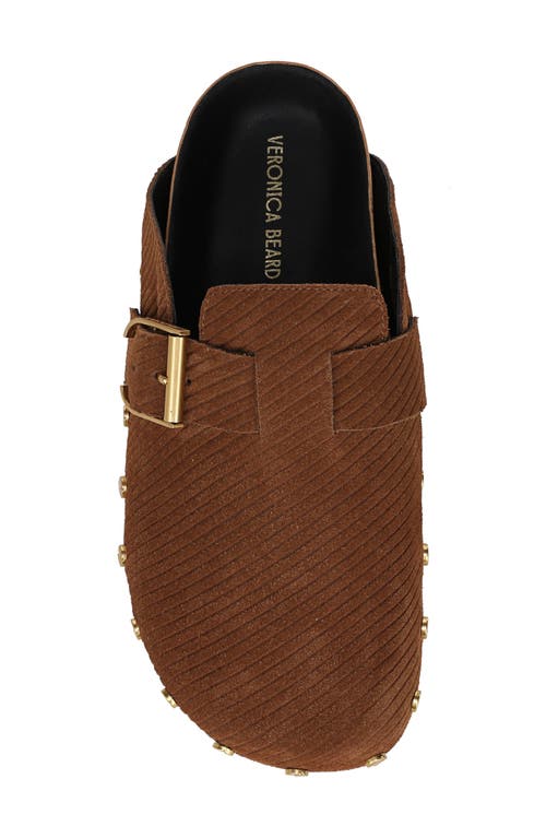 Veronica Beard Fern Suede Buckle Cozy Loafer Clogs In Brown