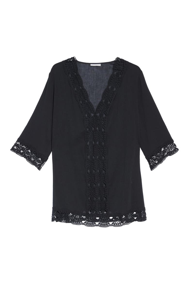 Island Fare Cover-Up Tunic, Alternate, color, BLACK