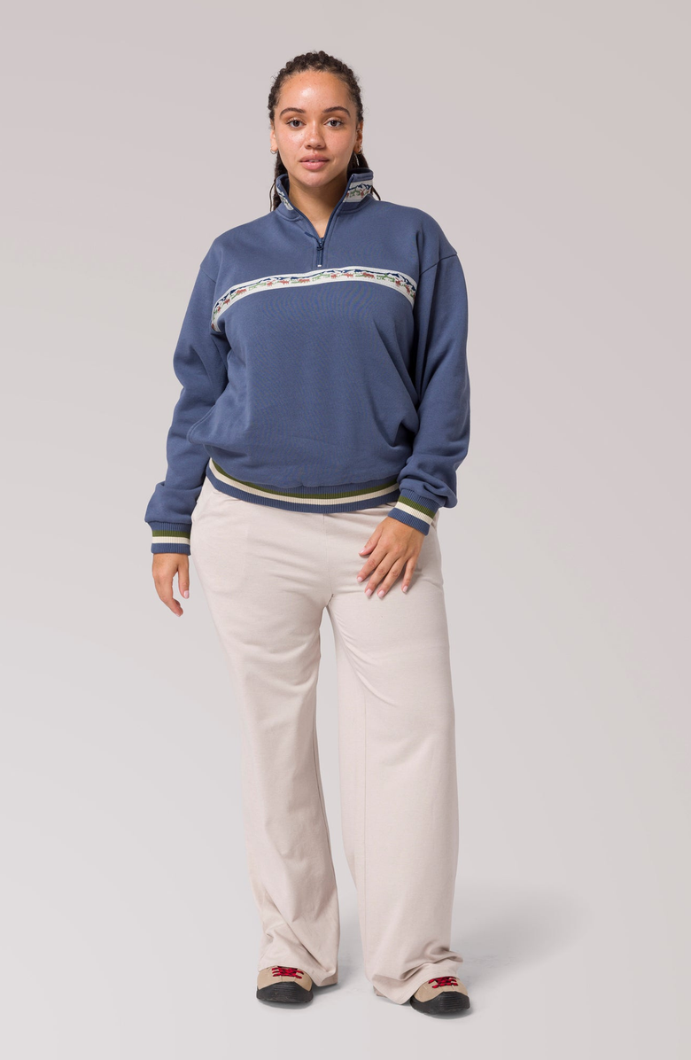 Parks Project Acadia Moose Quarter Zip Fleece, Main, color, Blue Fog