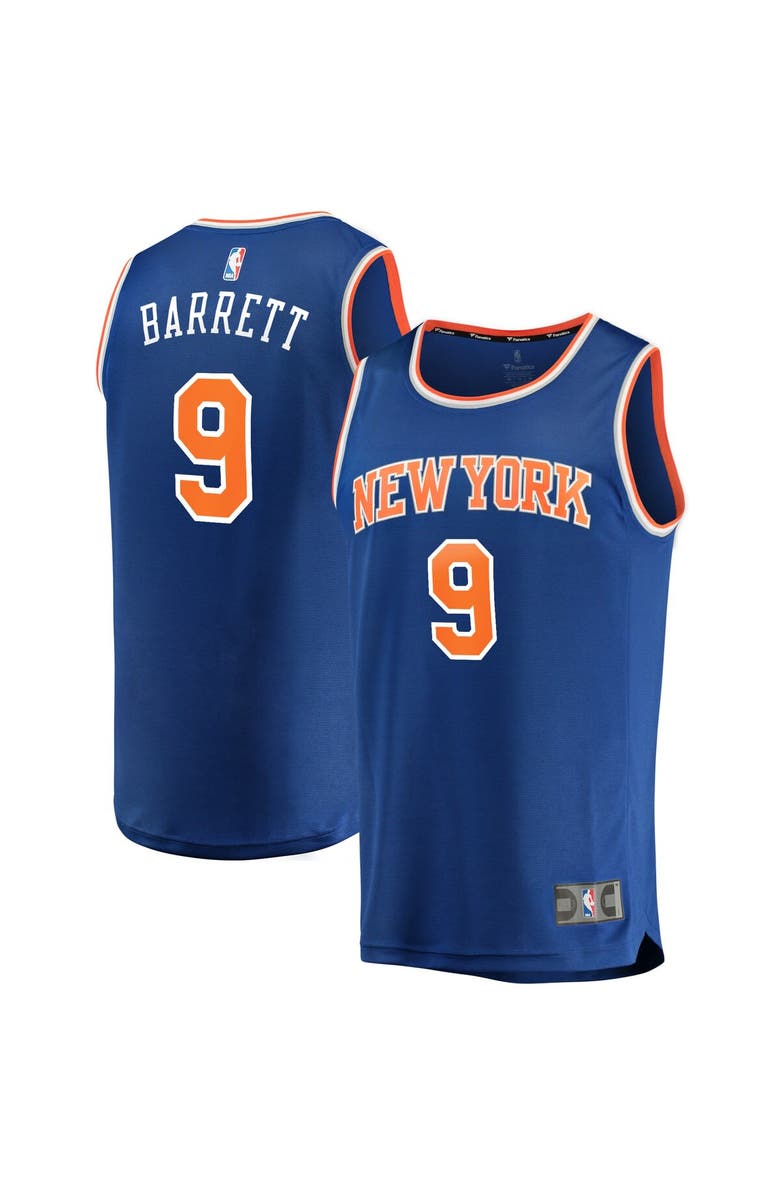 FANATICS Men's Fanatics Branded RJ Barrett Royal New York Knicks Fast Break Replica Jersey - Icon Edition, Main, color,