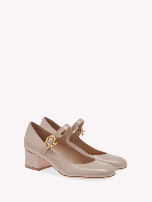 Gianvito Rossi Women's Mary Ribbon Block Heel Mary Jane Pumps In Pink Leather