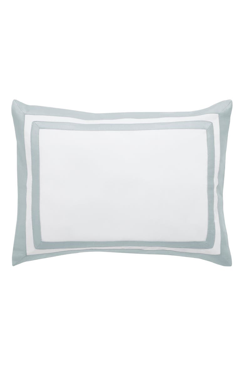 Stella Organic Cotton Percale Duvet Sham, Main, color, White/Shore