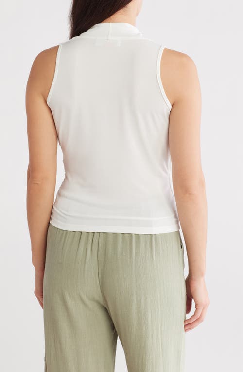 Renee C Surplice V-neck Sleeveless Top In Ivory