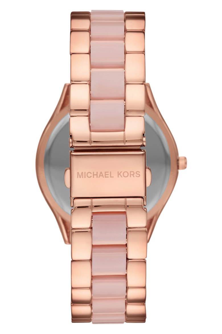 MICHAEL Michael Kors Slim Runway Watch, 42mm, Alternate, color, ROSE GOLD/ MOP/ PINK