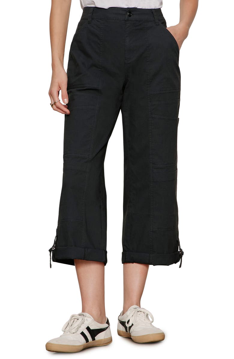 Sanctuary Angels Stretch Cotton Cargo Pants, Main, color, Black