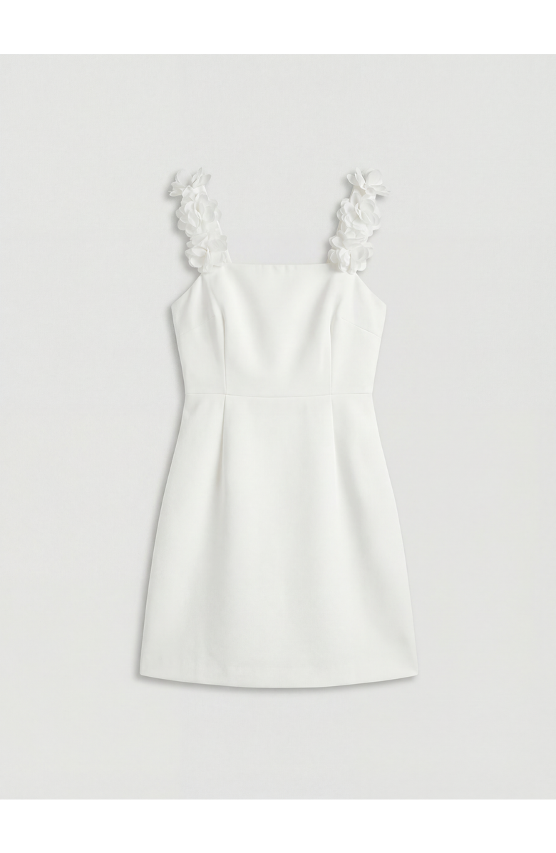 Coast 3D Floral Bardot Bridal Mini Dress, Alternate, color, Ivory