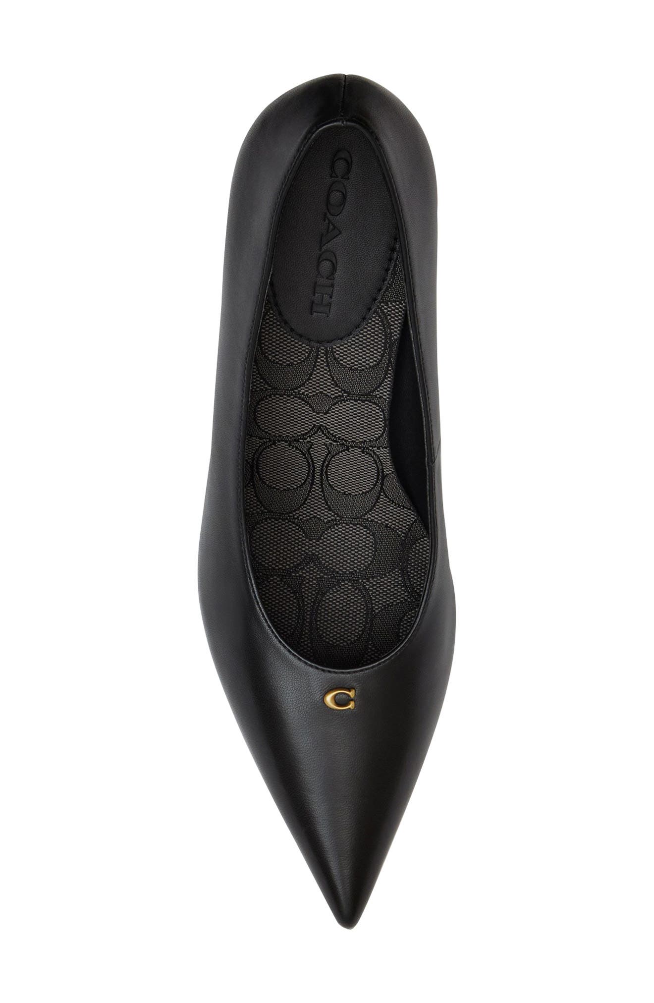 Daisy Pointed Toe Pump, Alternate, color, BLACK