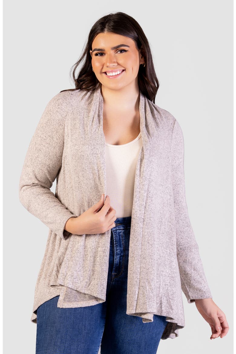 Open Front Waterfall Cardigan, Alternate, color, OATMEAL